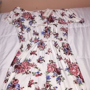 White floral jumpsuit